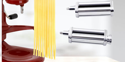 Kitchee Pasta Noodle Maker Roller Cutter Attachments - Compatible with KitchenAid Mixer