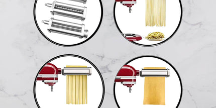 Kitchee Pasta Noodle Maker Roller Cutter Attachments - Compatible with KitchenAid Mixer
