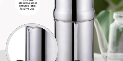 Orku 23L Gravity Benchtop Water Filter System with Gauge - Stainless Steel