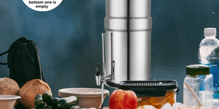 Orku 23L Gravity Benchtop Water Filter System with Gauge - Stainless Steel
