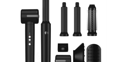 Ellie & Ruby 7-in-1 Hot Air Hair Styler 1400W Dryer Brush Curler Black