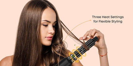 Ellie & Ruby 7-in-1 Hot Air Hair Styler 1400W Dryer Brush Curler Black
