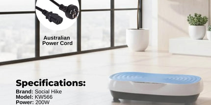 Social Hike 55cm Vibration Plate Machine Full Body Exercise Platform 200W Blue