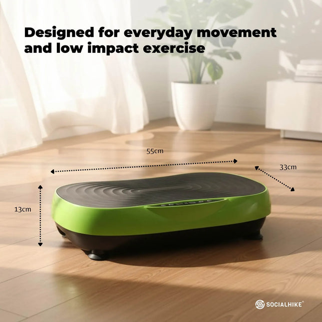 Social Hike 55cm Vibration Plate Machine Full Body Exercise Platform 200W Green