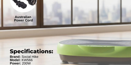 Social Hike 55cm Vibration Plate Machine Full Body Exercise Platform 200W Green