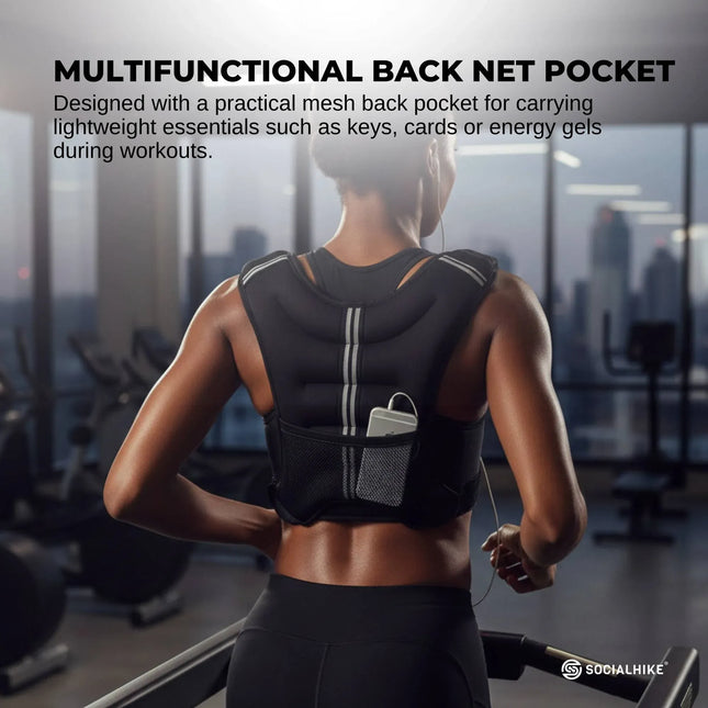 Social Hike 8Kg Weighted Vest Adjustable Fit For Running Walking Training