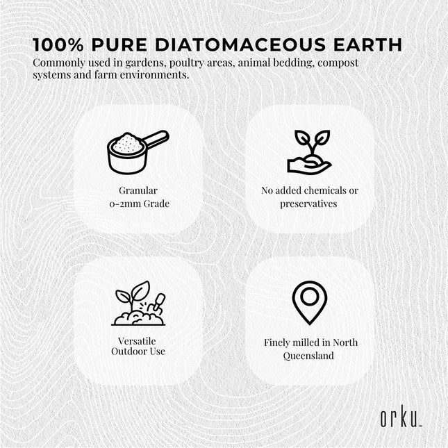 Orku 10Kg Diatomaceous Earth Garden 0-2mm Australian Fossil Shell Flour