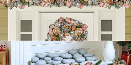 Christabelle Premium 1.8m Christmas Garland Jewelled Baubles & Berries Tree Decoration Ornament Pink Silver Gold