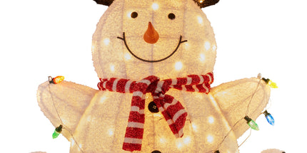 Christabelle 82cm Sitting Snowman Christmas Display with Lights