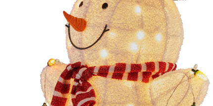 Christabelle 82cm Sitting Snowman Christmas Display with Lights