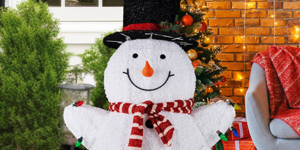 Christabelle 82cm Sitting Snowman Christmas Display with Lights