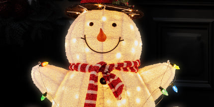 Christabelle 82cm Sitting Snowman Christmas Display with Lights