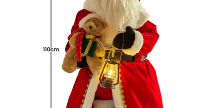 Christabelle 1.1m Musical Led Animated Christmas Santa Claus Lantern Decoration