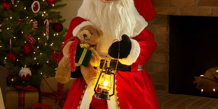Christabelle 1.1m Musical Led Animated Christmas Santa Claus Lantern Decoration