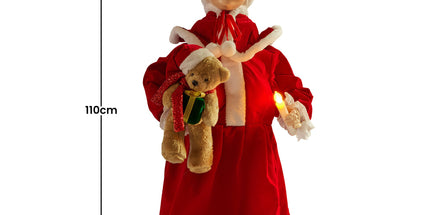 Christabelle 1.1m Musical LED Animated Christmas Mrs Claus Glowing Candle Ornament Decoration