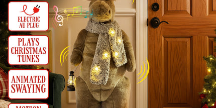 Christabelle 1.1m Musical LED Animated Christmas Moose Decoration Light-Up Lantern Ornament