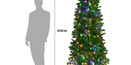 Christabelle Bad Santa 2.3m Curved Multicolour Pre-Lit Christmas Tree with 1240 Tips