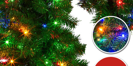 Christabelle Bad Santa 2.3m Curved Multicolour Pre-Lit Christmas Tree with 1240 Tips