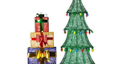 Christabelle Christmas Display Sled 183cm With Tree And Presents Led Lights & C9 Bulbs