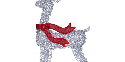 Christabelle Large 1.5m Christmas Reindeer Outdoor Indoor Light-Up Display Decoration Lawn Statue LED Lights Red Bow