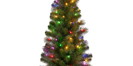 Christabelle 4ft Christmas Tree Glittery Gold Pine Led Multi Lights Xmas Decor