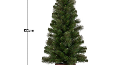 Christabelle 4ft Christmas Tree Glittery Gold Pine Led Multi Lights Xmas Decor