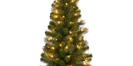 Christabelle 4ft Christmas Tree Glittery Gold Pine Led Multi Lights Xmas Decor