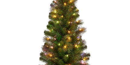 Christabelle 4ft Christmas Tree Glittery Gold Pine Led Multi Lights Xmas Decor