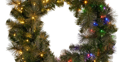 Christabelle 76cm Split Christmas Wreath with LED Lights for Double Front Doors Decoration