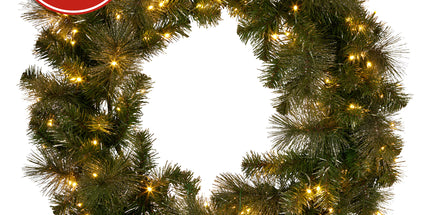 Christabelle 76cm Split Christmas Wreath with LED Lights for Double Front Doors Decoration
