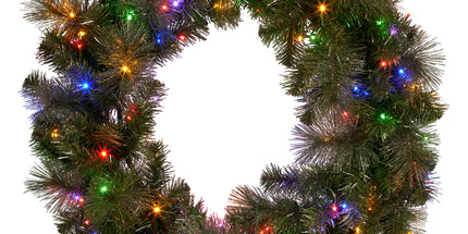 Christabelle 76cm Split Christmas Wreath with LED Lights for Double Front Doors Decoration