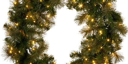 Christabelle 76cm Split Christmas Wreath with LED Lights for Double Front Doors Decoration