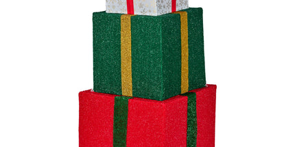 Christabelle 122cm Animated Present Stack Santa Led Lights Christmas Tree Decor