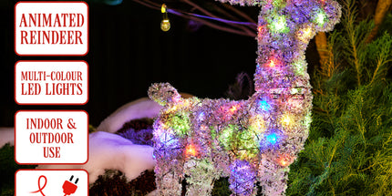 Christabelle 112cm Animated Reindeer Christmas LED Lights Indoor Outdoor Yard Statue Decoration