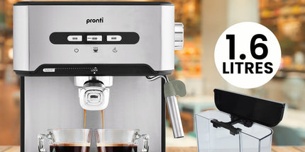 Pronti Toaster, Kettle & Coffee Machine Breakfast Set - Black