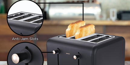 Pronti Toaster, Kettle & Coffee Machine Breakfast Set - Black