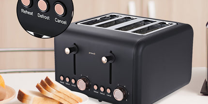 Pronti Toaster, Kettle & Coffee Machine Breakfast Set - Black