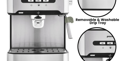 Pronti Toaster, Kettle & Coffee Machine Breakfast Set - Black