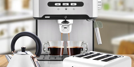 Pronti Toaster, Kettle & Coffee Machine Breakfast Set - White