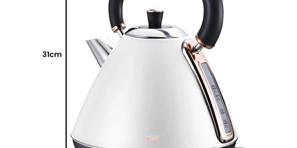 Pronti Toaster, Kettle & Coffee Machine Breakfast Set - White