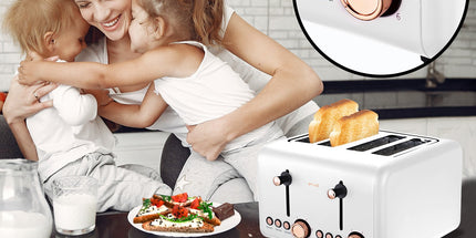 Pronti Toaster, Kettle & Coffee Machine Breakfast Set - White
