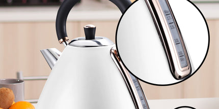 Pronti Toaster, Kettle & Coffee Machine Breakfast Set - White