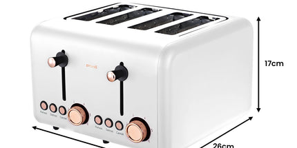 Pronti Toaster, Kettle & Coffee Machine Breakfast Set - White