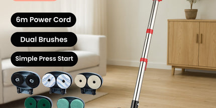 Klika Hauskeeper 5 in 1 Electric 240V Floor Polisher w/ 6M Power Cable Timber Hard Waxer Buffer Cleaner Red