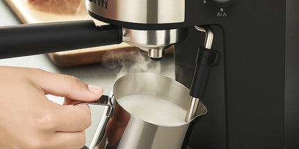 Pronti Breakfast Set with Rose Gold Kettle & Toaster with 1.2L Espresso Machine - Black