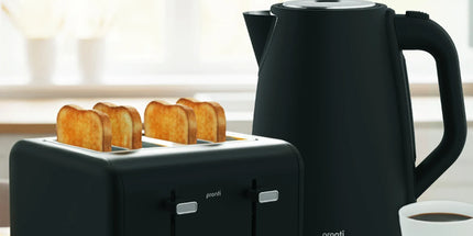 Pronti Silver Noir Collection 4 Slice Toaster and Kettle Bundle