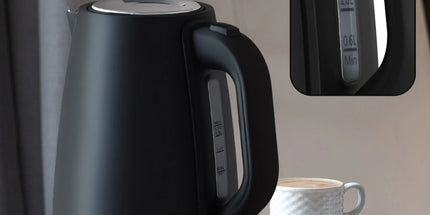 Pronti Silver Noir Collection 4 Slice Toaster and Kettle Bundle