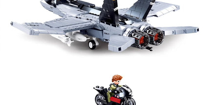Sluban B0928 Model Kit FA18 Super Hornet Fighter Jet Plane RAAF Military Air Force Building Blocks Super Bumblebee DIY