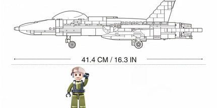 Sluban B0928 Model Kit FA18 Super Hornet Fighter Jet Plane RAAF Military Air Force Building Blocks Super Bumblebee DIY