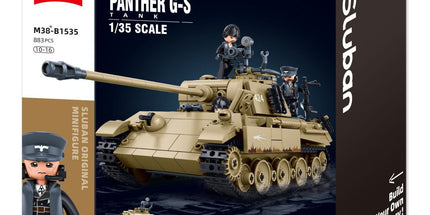 Sluban B1535 Model Kit 1:35 Panther G Tank German Panzer WWII Army Military Building Blocks DIY Construction Set Toy